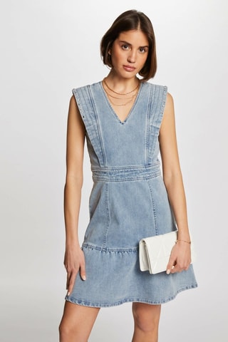 Robe patineuse en jean  - Bleu