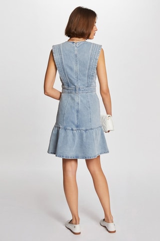 Robe patineuse en jean  - Bleu