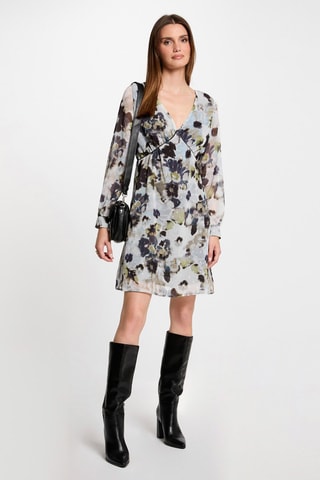 Robe trapèze  - Blanc et bleu