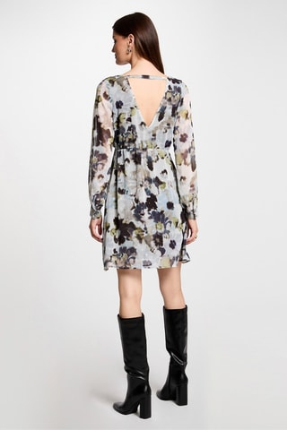 Robe trapèze  - Blanc et bleu