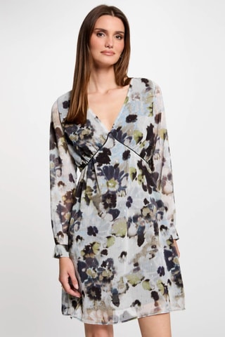 Robe trapèze  - Blanc et bleu