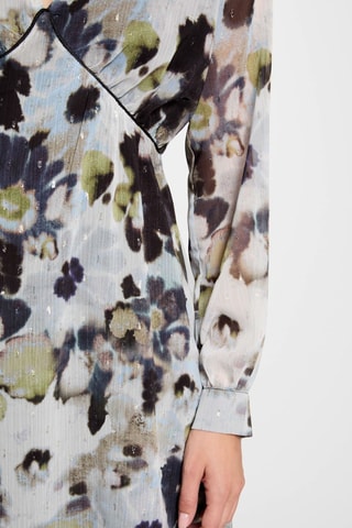 Robe trapèze  - Blanc et bleu