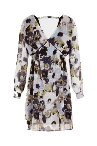 Robe trapèze  - Blanc et bleu