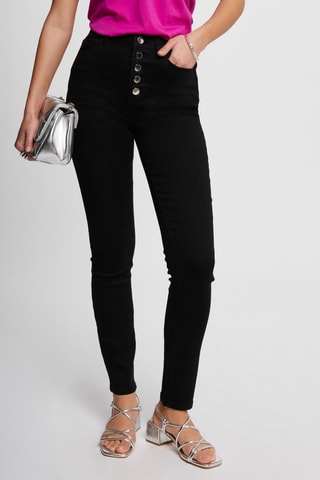 Jean skinny taille haute - Noir