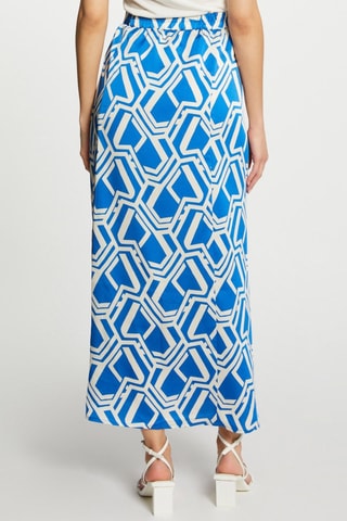 Jupe longue taille haute  - Blanc et bleu