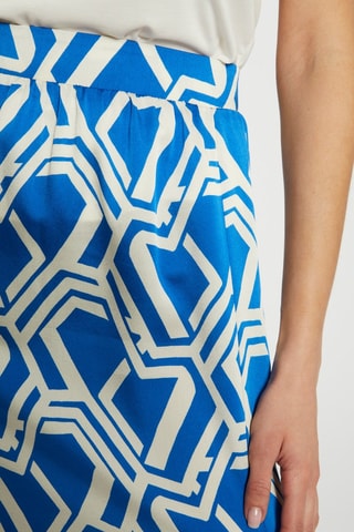 Jupe longue taille haute  - Blanc et bleu