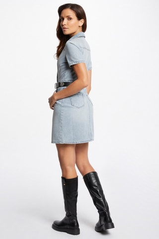 Robe chemise en jean - Bleu