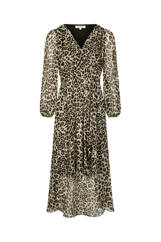 Robe midi - Beige, blanc et noir