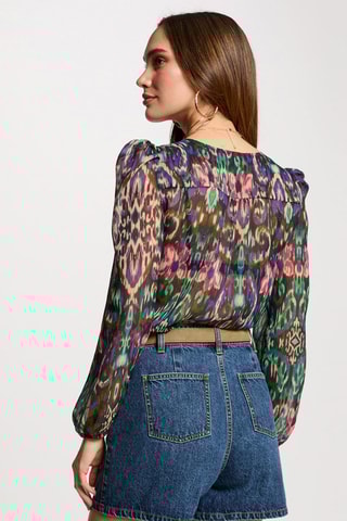 Blouse portefeuille  - Multicolore