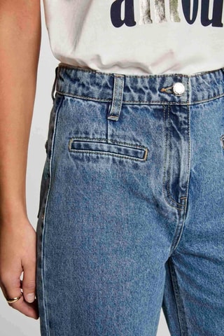 Jean wide legs taille haute - Bleu