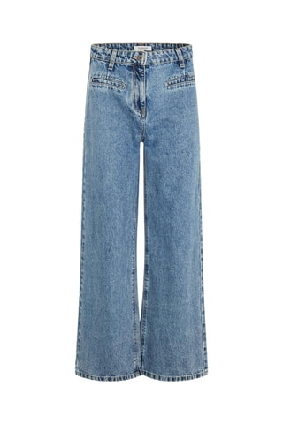 Jean wide legs taille haute - Bleu