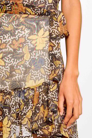 Jupe droite taille haute  - Multicolore