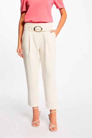 Pantalon carotte 7/8 taille haute  - Blanc