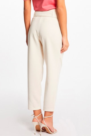 Pantalon carotte 7/8 taille haute  - Blanc