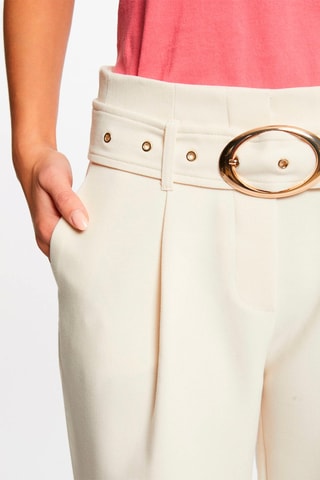 Pantalon carotte 7/8 taille haute  - Blanc