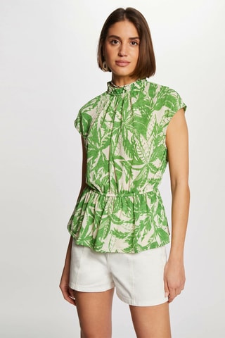 Top  - Blanc et vert