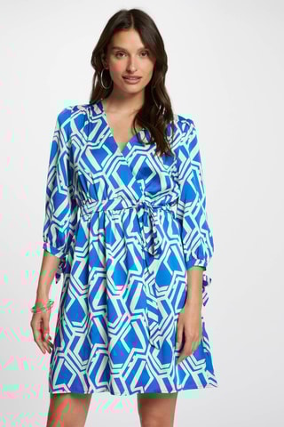 Robe patineuse  - Blanc et bleu