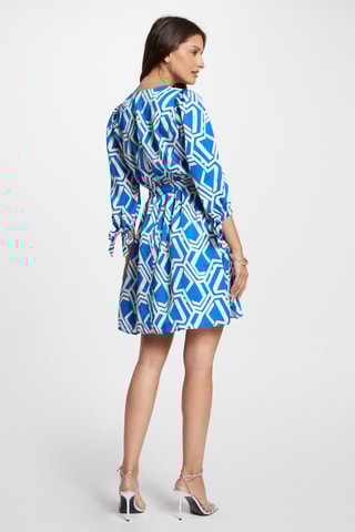 Robe patineuse  - Blanc et bleu