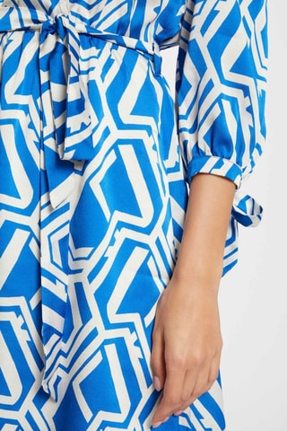 Robe patineuse  - Blanc et bleu