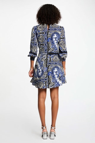 Robe portefeuille  - Bleu et noir