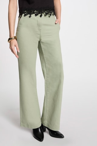 Jean large taille haute  - Vert