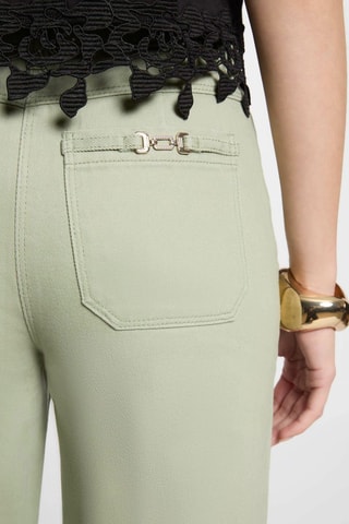 Jean large taille haute  - Vert