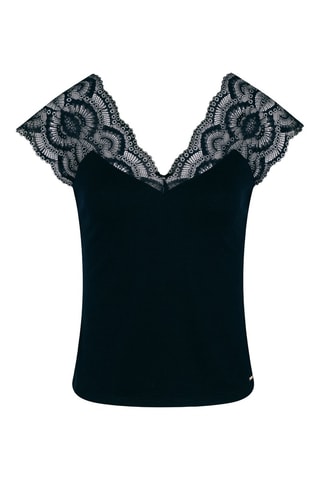 Top bi-matière - Bleu