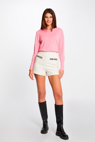 Short taille haute - Blanc et noir