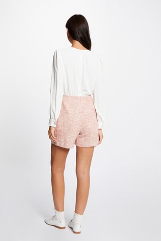 Combishort trompe-l’œil  - Blanc et rose