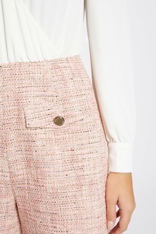 Combishort trompe-l’œil  - Blanc et rose