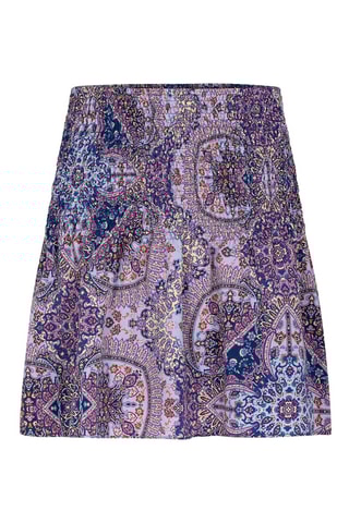 Jupe patineuse taille haute  - Blanc, bleu et jaune