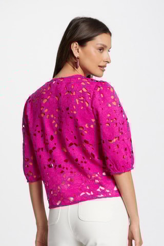 Chemisier en guipure - Rose