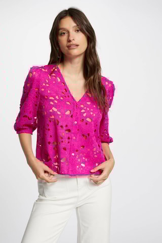 Chemisier en guipure - Rose