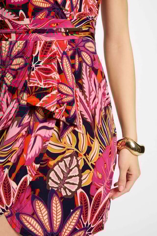 Robe portefeuille - Noir et rose