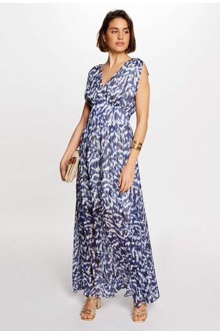 Robe longue  - Blanc et bleu