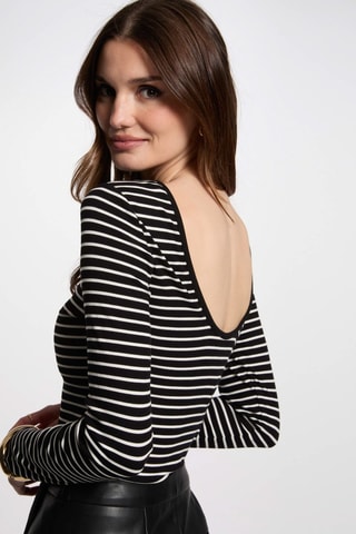 T-shirt rayé  - Noir