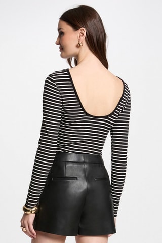 T-shirt rayé  - Noir