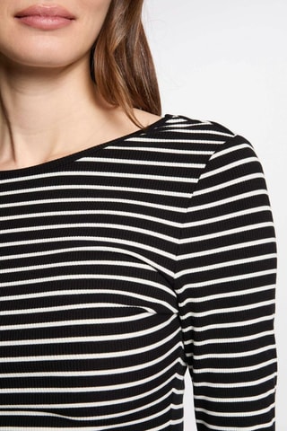 T-shirt rayé  - Noir