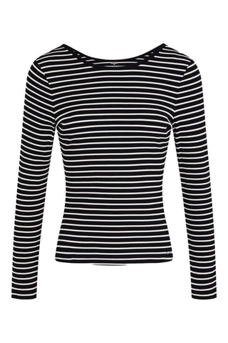 T-shirt rayé  - Noir