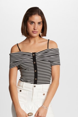 Top rayé  - Blanc et noir