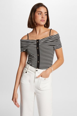 Top rayé  - Blanc et noir