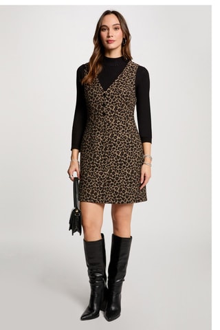 Robe trapèze - Marron et noir