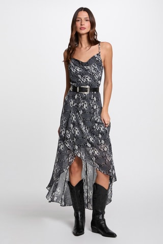 Robe longue  - Blanc et gris