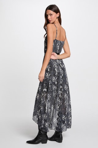 Robe longue  - Blanc et gris