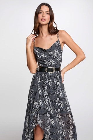 Robe longue  - Blanc et gris