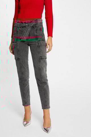 Jean cargo slim 7/8ème - Gris