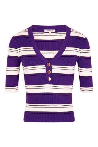 Pull  - Blanc, noir et violet