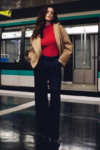 Manteau oversize en laine - Beige