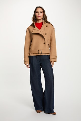 Manteau oversize en laine - Beige