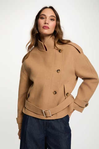 Manteau oversize en laine - Beige